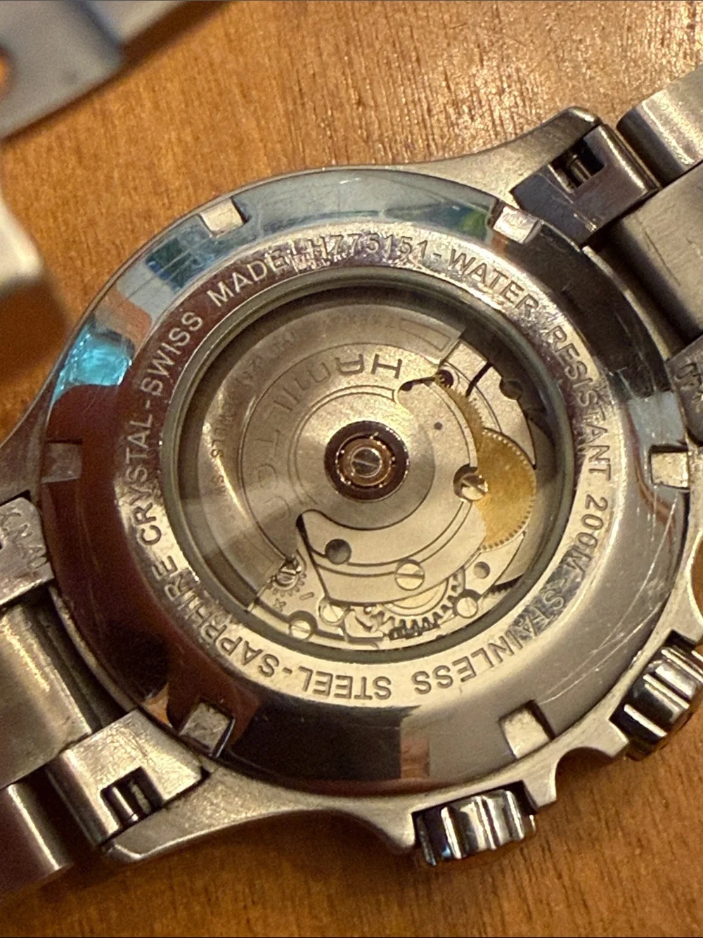 Hamilton Stainless Steel Watch with Deep Blue Dial